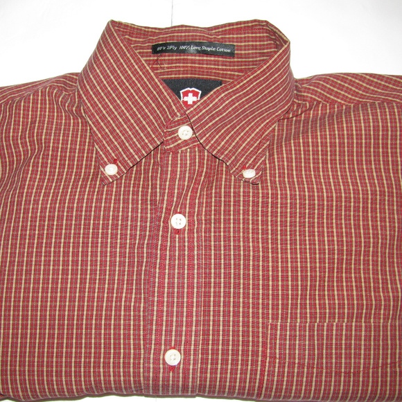 Victorinox LS Checkered Button Shirt Mens MEDIUM - Picture 8 of 8